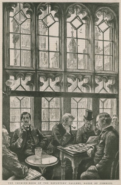 La salle de fumeurs de la galerie des reporters, Chambre des communes - English School