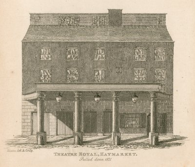 Théâtre Royal, Haymarket, Londres, démoli en 1821 - English School