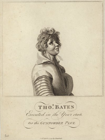 Thomas Bates exécuté en 1606 pour le complot des poudres - English School