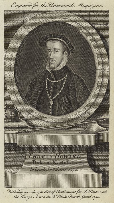 Thomas Howard, Duc de Norfolk, décapité le 2 juin 1572 - English School