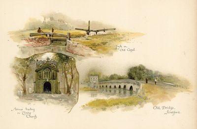 Trois vues de Stratford-upon-Avon de Shakespeare - English School