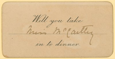 Ticket : Emmènerez-vous Miss McCarthy dîner - English School