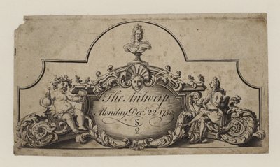 Billet pour Anvers, 22 décembre 1730 - English School
