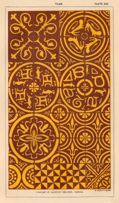 Tiles (colour litho) - English School
