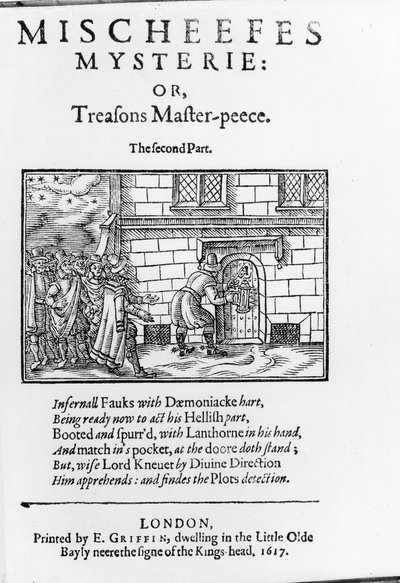 Page de titre de Mischeefes Mysterie ou Treasons Master-peece - La deuxième partie par John Vicars 1617 - English School
