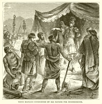 Titus Manlius condamné par son père pour désobéissance - English School