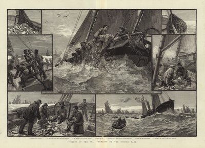 Travailleurs de la mer chalutant sur le Dogger Bank - English School