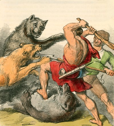 Tom et le Tinker tuant les ours et les lions - English School