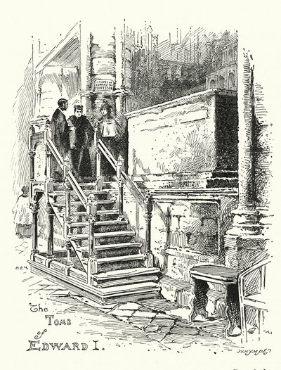 Tombeau du roi Édouard Ier, abbaye de Westminster (gravure) - English School