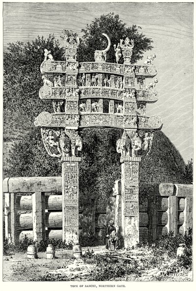 Tope de Sanchi, Porte Nord (gravure) - English School