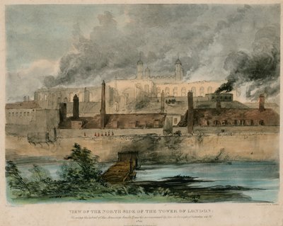Incendie de la tour de Londres, 1841 - English School