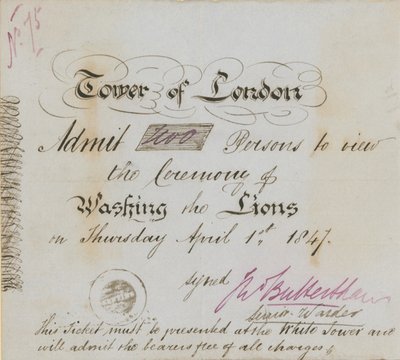 Billet pour la Tour de Londres - English School