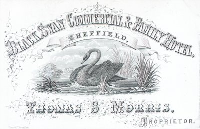Carte de visite, Black Swan Commercial & Family Hotel - English School