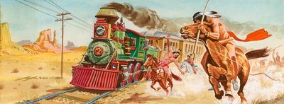 Train attaqué par des Indiens rouges - English School