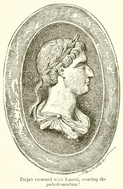 Trajan couronné de laurier, portant le paludamentum - English School