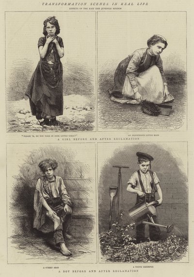 Scènes de transformation dans la vie réelle (gravure) - English School