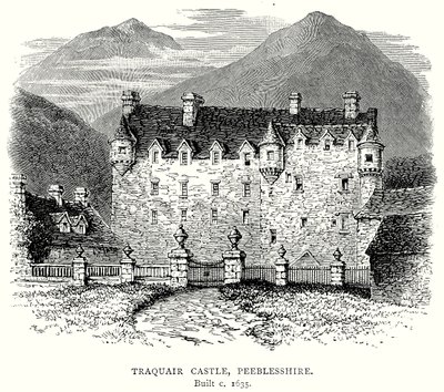 Château de Traquair, Peeblesshire (gravure) - English School