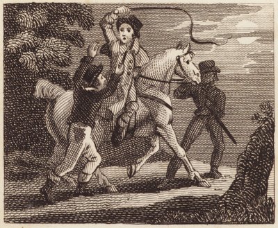 Voyageurs attaqués par des voleurs (gravure) - English School