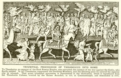 Procession triomphale de Théodose à Rome - English School