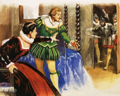 Couple non identifié, possiblement la reine Elizabeth I et Sir Francis Drake - English School