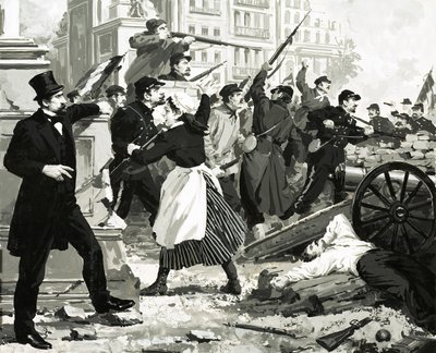 Homme non identifié regardant la bataille - English School