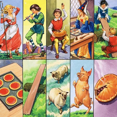 Montage non identifié de personnages de comptines - English School