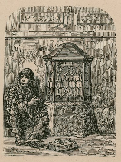Monument non identifié et mendiant - English School