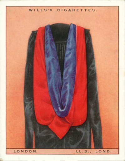 Toques et robes universitaires : Université de Londres, Docteur en droit - English School
