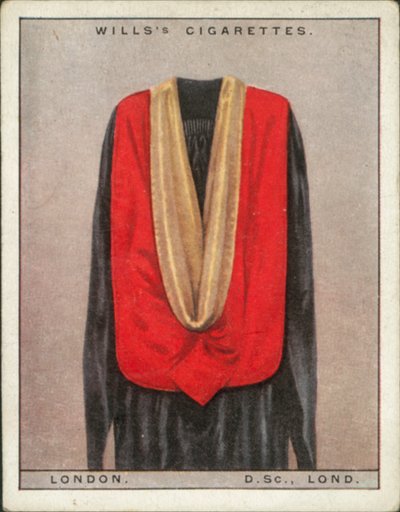 Toques et robes universitaires : Université de Londres, Docteur en sciences - English School