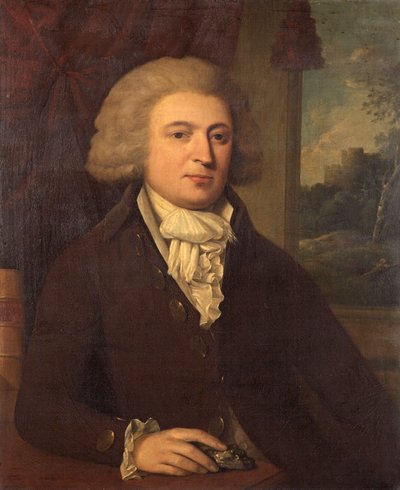 Gentleman inconnu avec un spécimen minéral, vers 1790 - English School