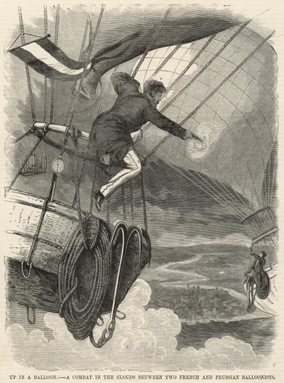 En ballon; Un combat dans les nuages entre deux aérostiers français et prussiens - English School