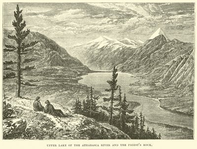 Lac supérieur de la rivière Athabasca et le rocher des prêtres - English School