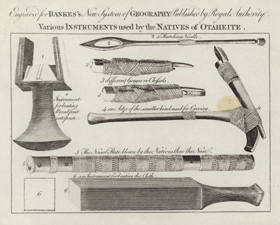 Divers instruments utilisés par les natifs d