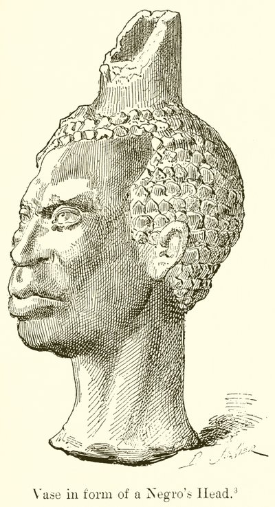 Vase en forme de tête de nègre (gravure) - English School