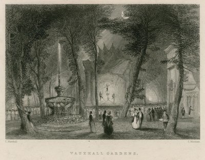 Les jardins de Vauxhall, Londres - English School