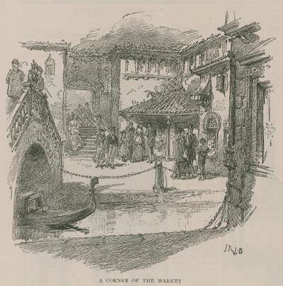 Venise à Londres : Croquis à Olympia - Un coin du marché - English School