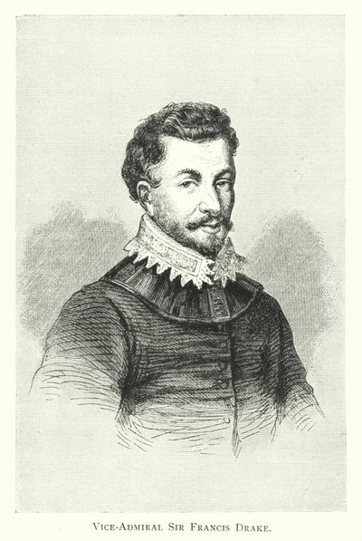 Vice-amiral Sir Francis Drake (gravure) - English School