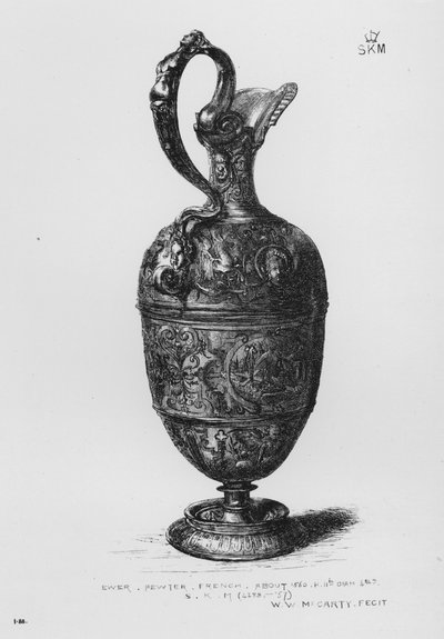 Musée Victoria et Albert : Aiguière, étain, français, vers 1560 - English School