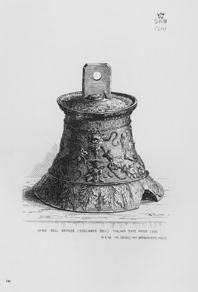 Musée Victoria et Albert : Cloche à main, bronze, collection Soulages, italien, vers 1500 - English School