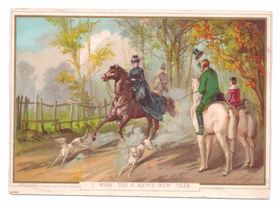 Carte de vœux victorienne du Nouvel An d