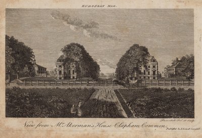 Vue depuis la maison de M. Ackerman, Clapham Common, Surrey - English School