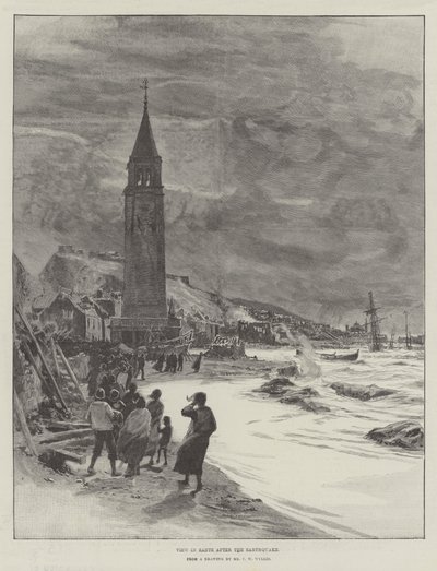 Vue de Zante après le tremblement de terre (gravure) - English School