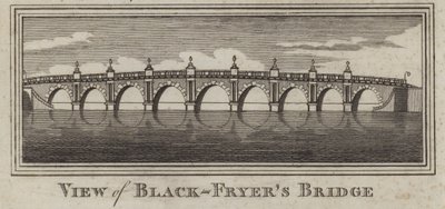 Vue du pont de Blackfriars, Londres (gravure) - English School