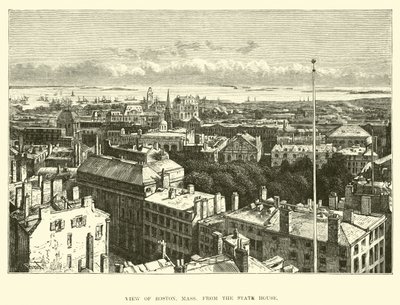 Vue de Boston, Massachusetts depuis le State House - English School