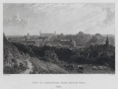 Vue de Cambridge, depuis Castle Hill (gravure) - English School