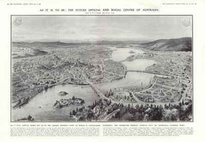 Vue de Canberra, capitale fédérale proposée de l