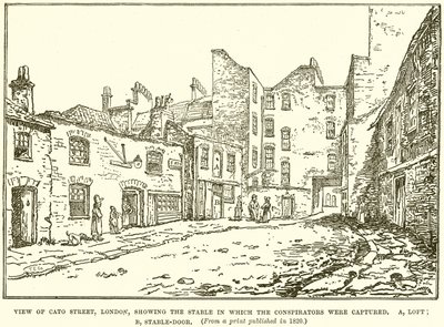 Vue de Cato Street, Londres, montrant l