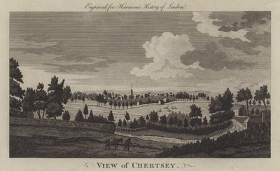 Vue de Chertsey, Surrey (gravure) - English School