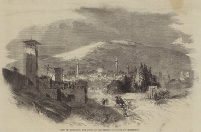 Vue de Damas, scène du récent massacre des chrétiens - English School