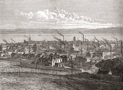 Vue de Dundee, Écosse, de 